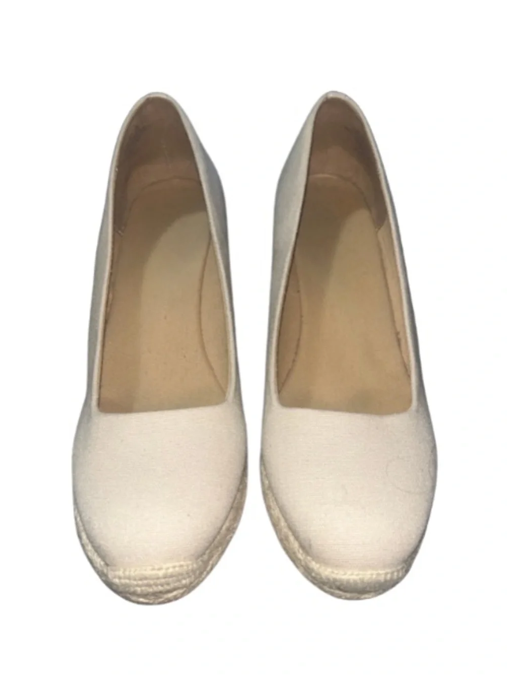 J.Crew Seville Canvas Espadrille Wedges - Beige - Size 9.5